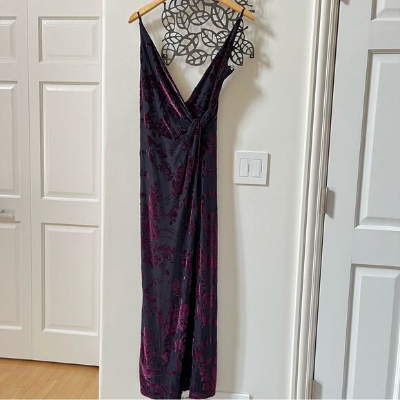 Arianna By Rachel Kaye Vintage Velvet Floral Fairy Whimsigoth Grunge 90s Dress - Picture 4 of 15